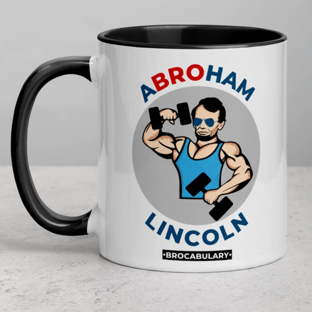 ABROham Lincoln BROcabulary Coffee Mug for Bros - Black