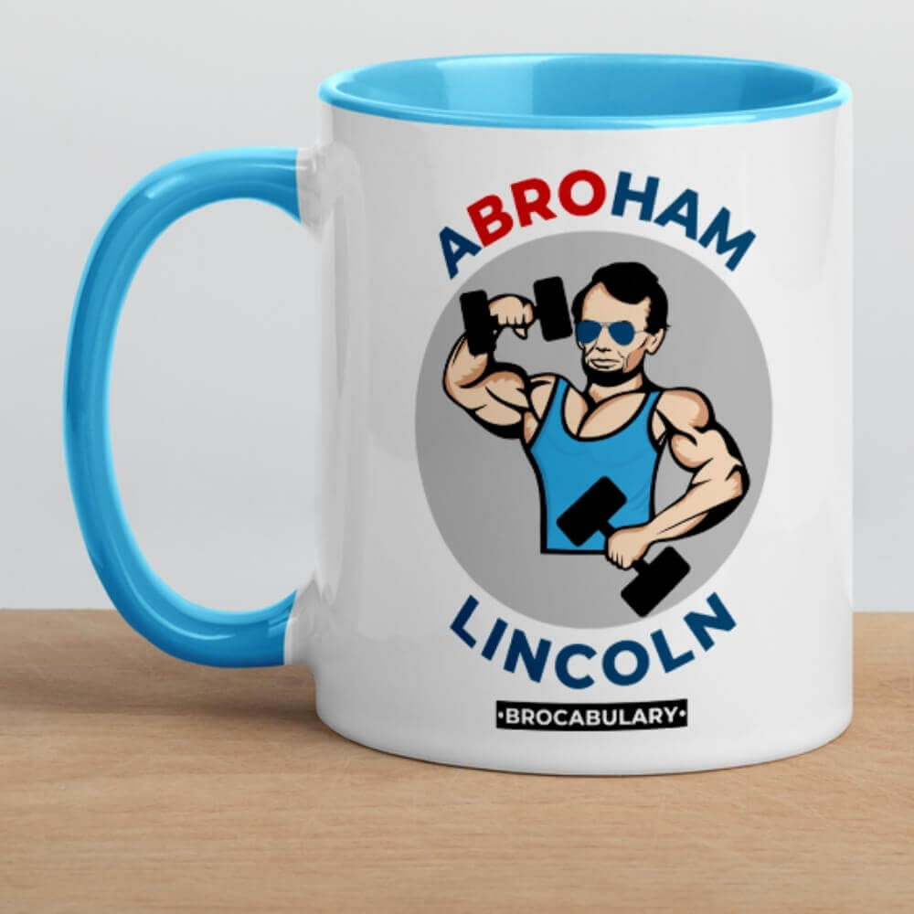 ABROham Lincoln BROcabulary Coffee Mug for Bros - Blue
