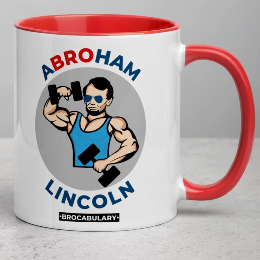 ABROham Lincoln BROcabulary Coffee Mug for Bros - Red