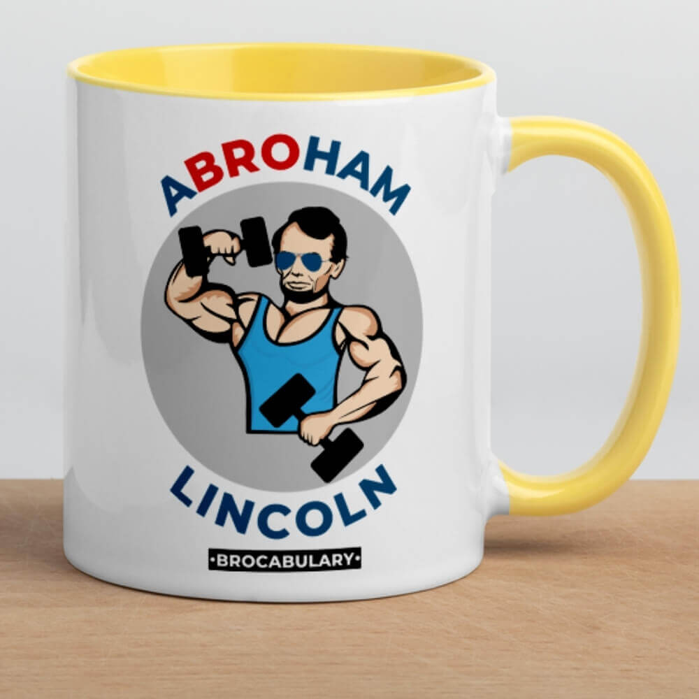 ABROham Lincoln BROcabulary Coffee Mug for Bros - Yellow