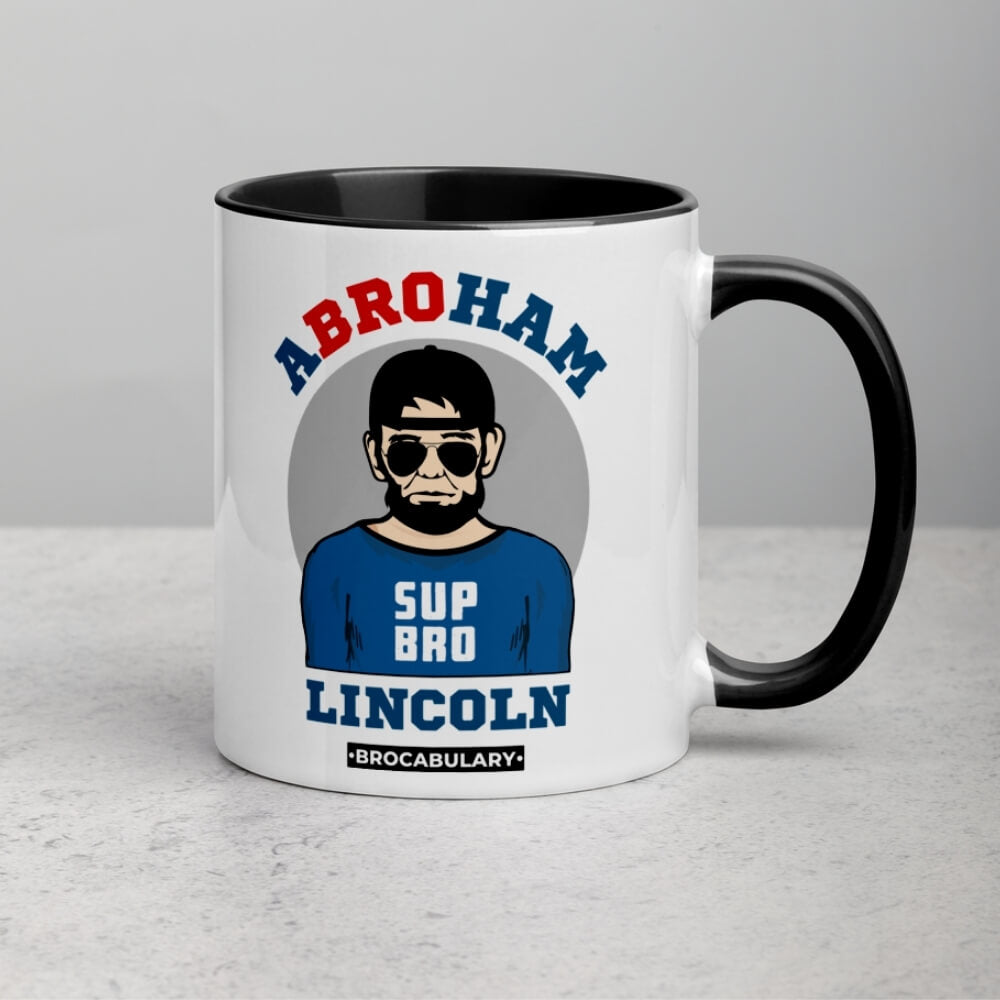 ABROham Lincoln SUP BRO - Color Coffee Mug for Bros - Black