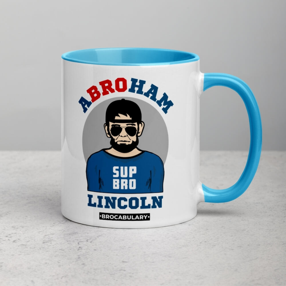 ABROham Lincoln SUP BRO - Color Coffee Mug for Bros - Blue