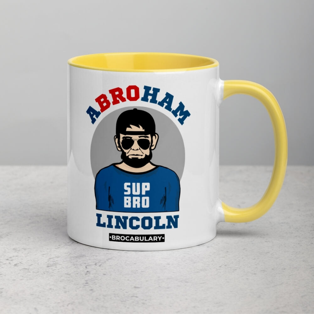 ABROham Lincoln SUP BRO - Color Coffee Mug for Bros - Yellow
