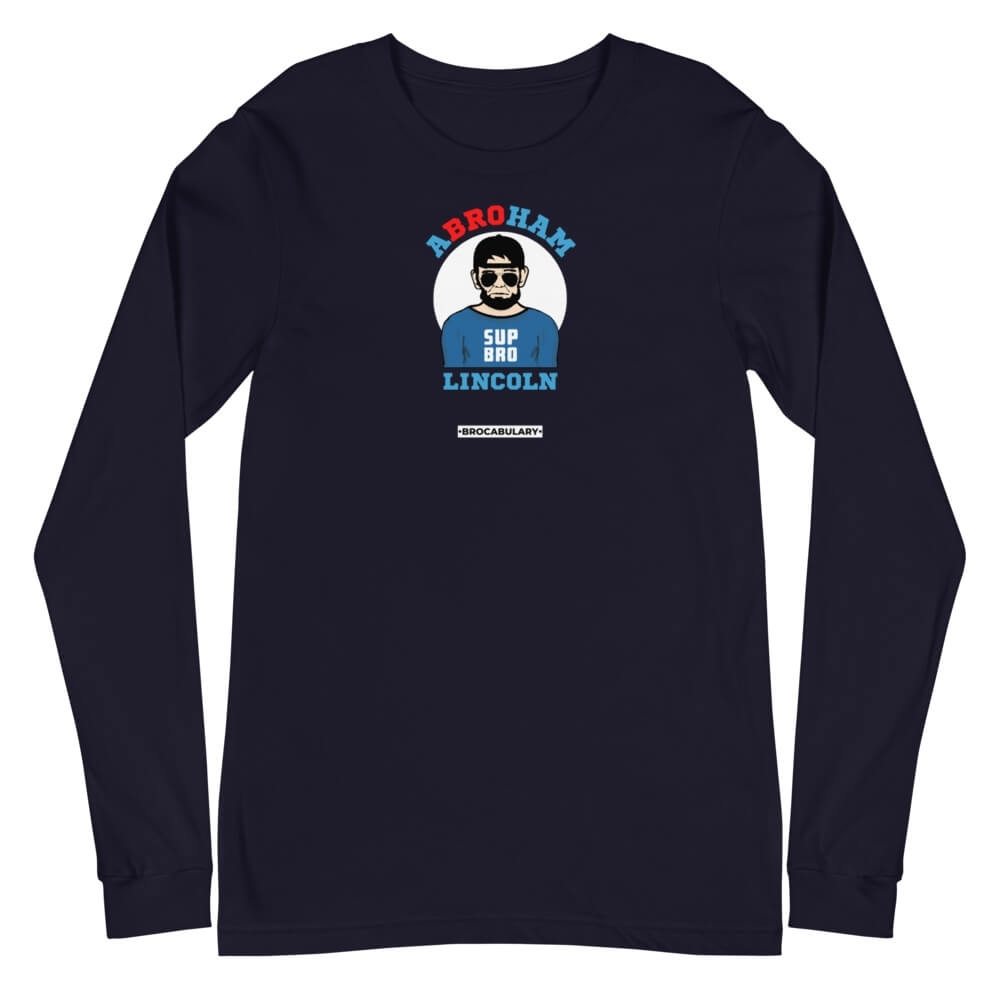 ABROham Lincoln SUP BRO Long Sleeve Shirt for Bros - Navy