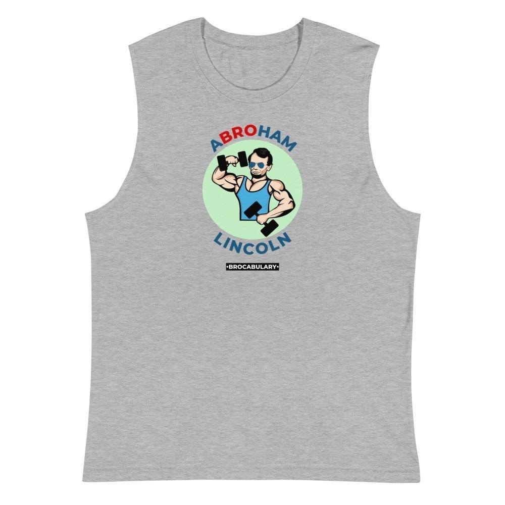 ABROham Lincoln Sleeveless Workout Shirt for Bros - Athletic Grey