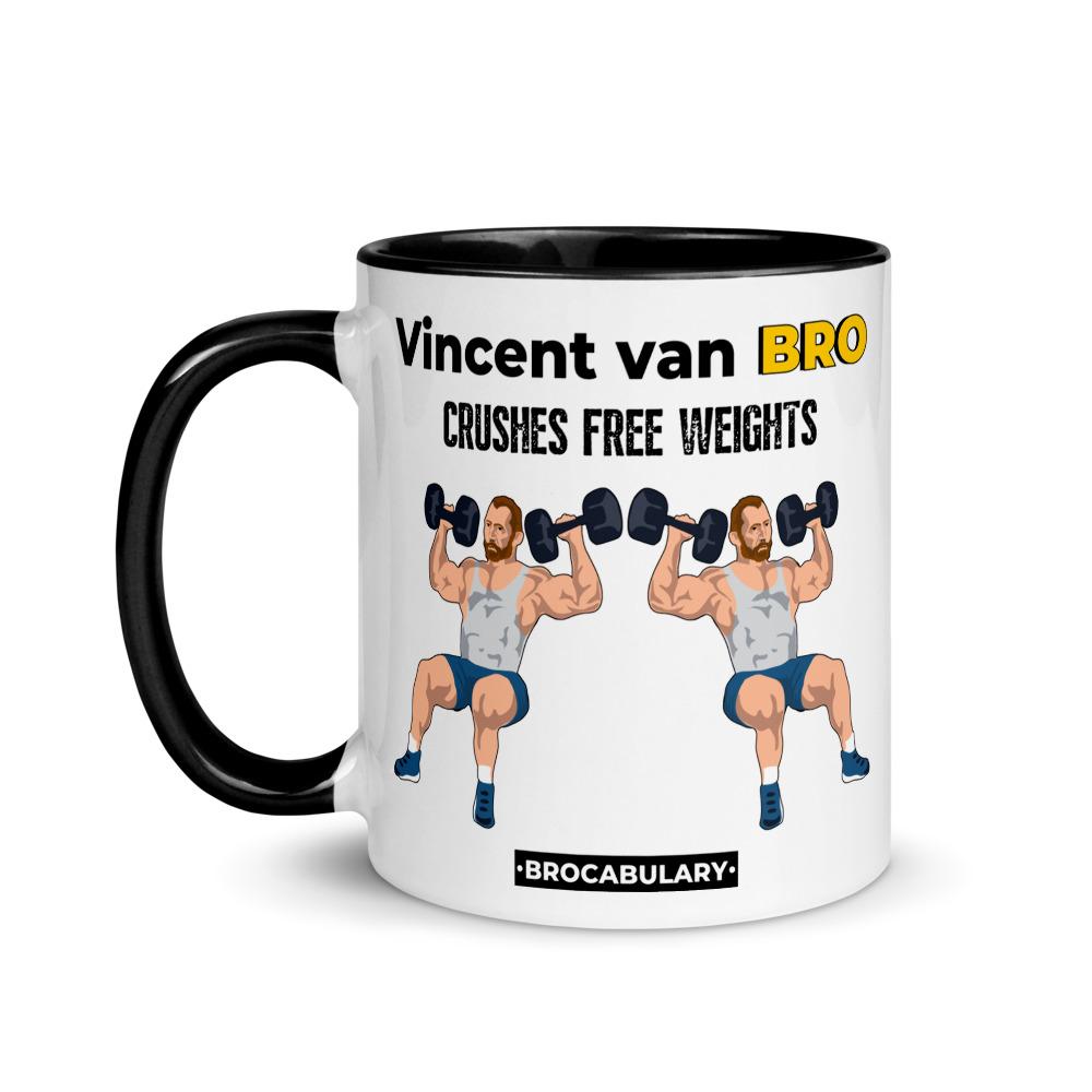 Black Color Coffee Mug for Bros - Vincent van BRO Crushes Free Weights