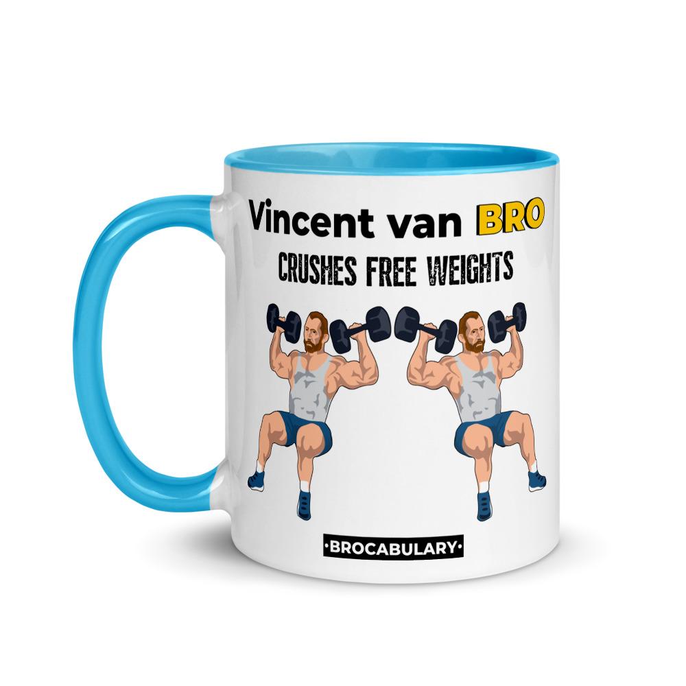 Blue Color Coffee Mug for Bros - Vincent van BRO Crushes Free Weights