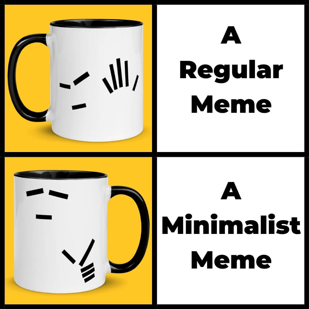 Minimalist Reaction Meme Color Coffee Mug - Black