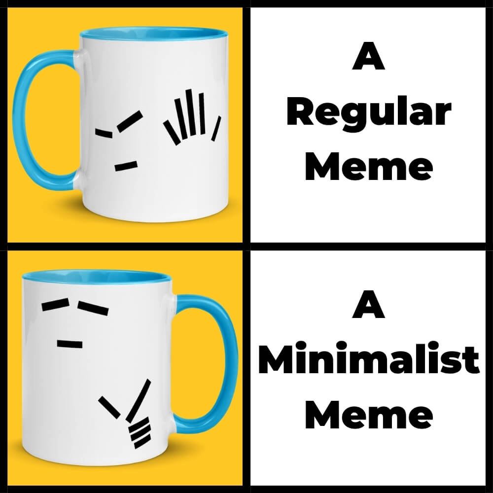 Minimalist Reaction Meme Color Coffee Mug - Blue