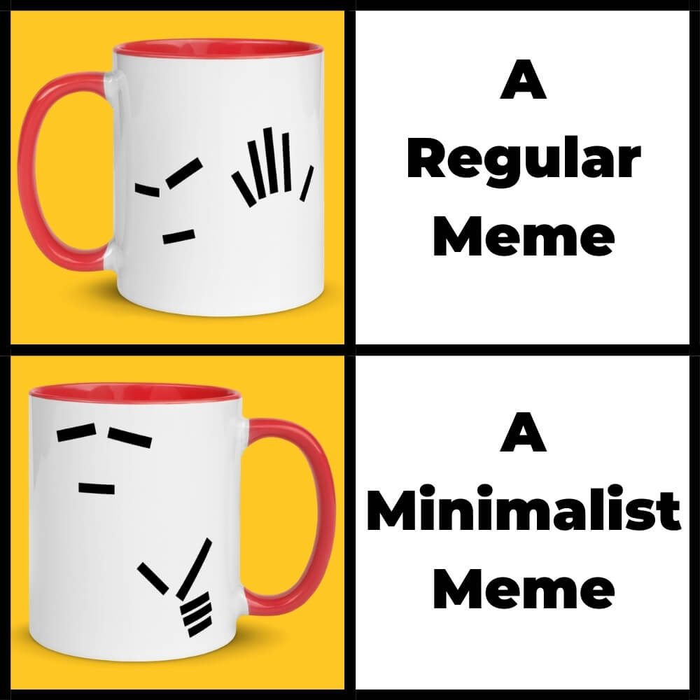 Minimalist Reaction Meme Color Coffee Mug - Red