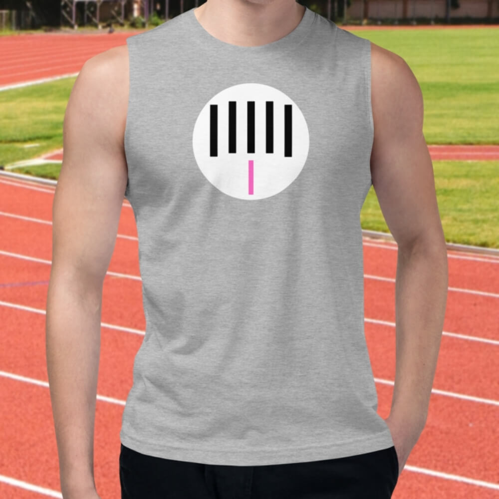Minimalist Surrounded Meme - Sleeveless Workout Shirt for the Classy Memer - Athletic Grey