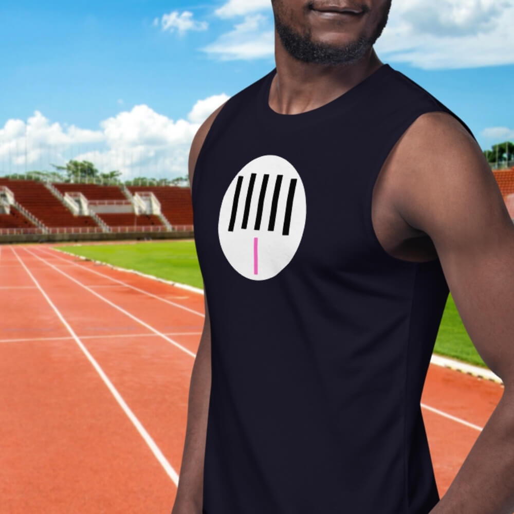 Minimalist Surrounded Meme - Sleeveless Workout Shirt for the Classy Memer - Navy