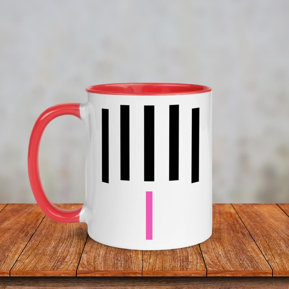 Minimalist Surrounded Meme Color Coffee Mug for the Sophisticated Memer - Red