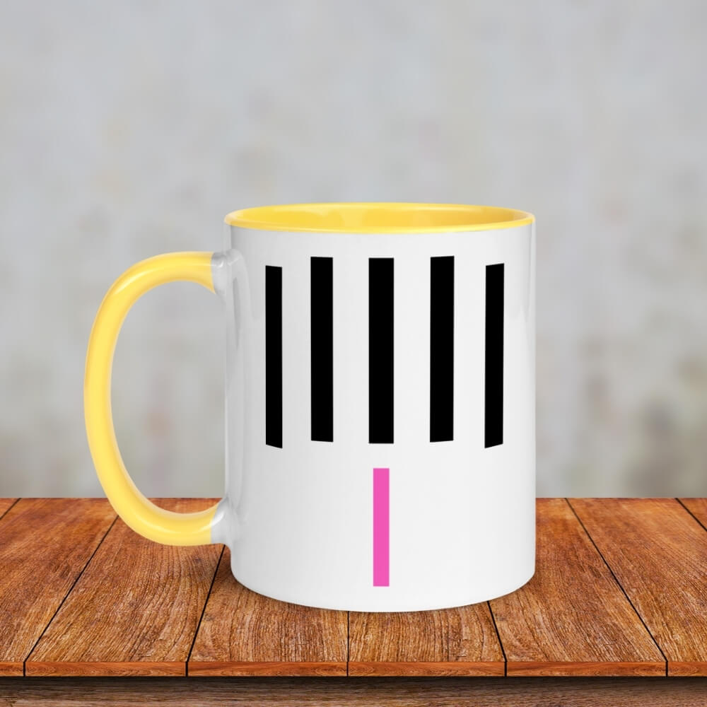 Minimalist Surrounded Meme Color Coffee Mug for the Sophisticated Memer - Yellow