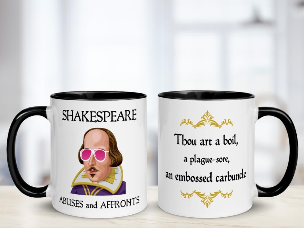 Shakespeare Insult Coffee Mug - Thou Art A Boil - Black