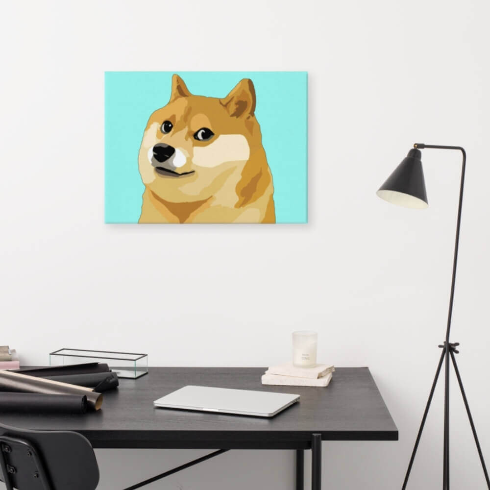 Shiba Inu Meme Wall Canvas for Happy Feels - Doggo 24x18 in