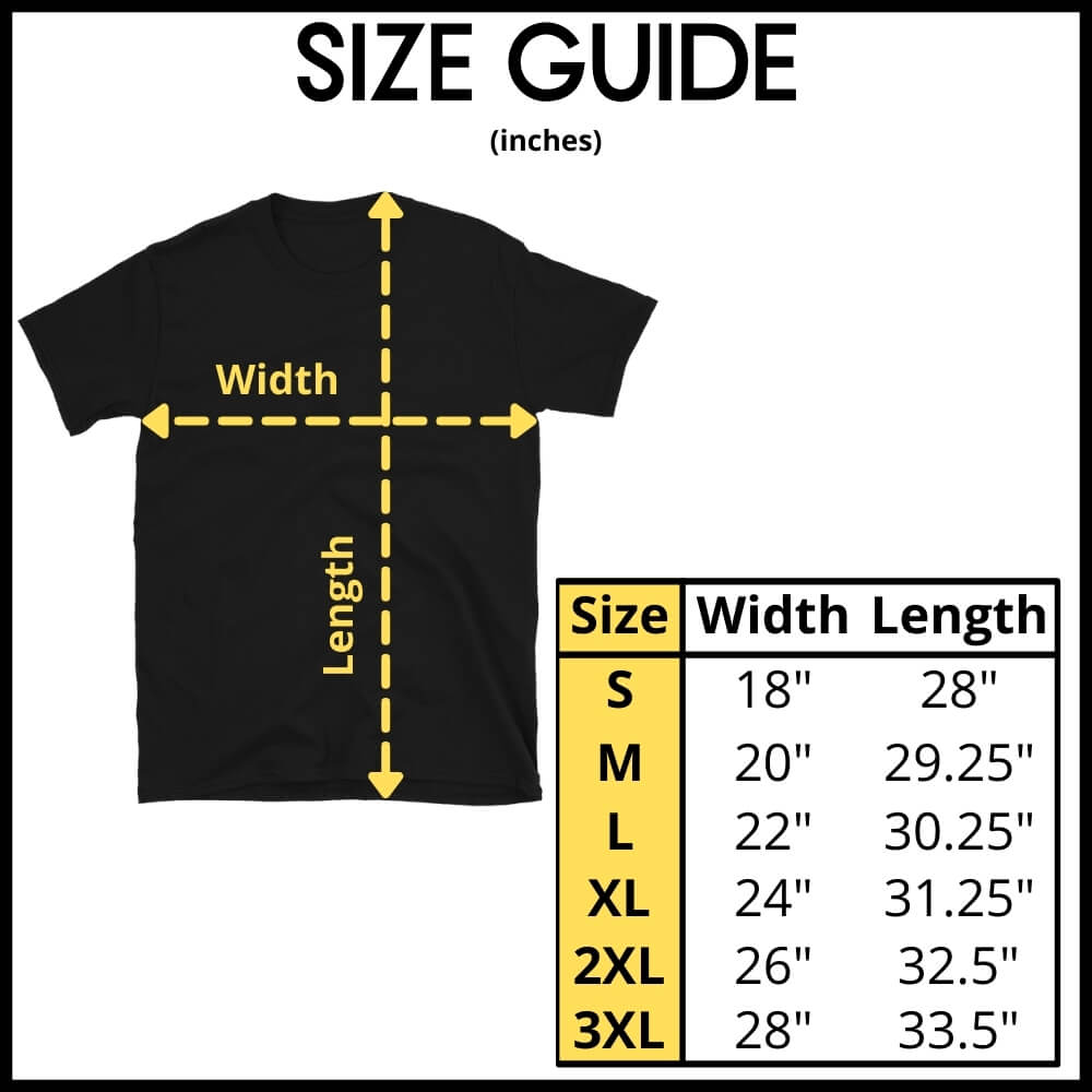 ShopForMeme Size Chart - T-Shirt for the Memer