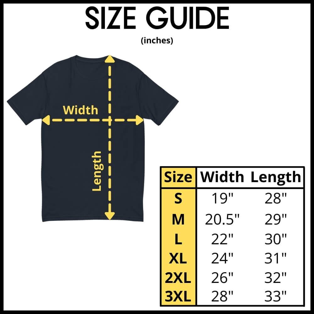 T-Shirt for Bros - ShopForMeme Size Guide